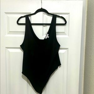 LEITH Black Sleeveless Women's Onesie bodysuit